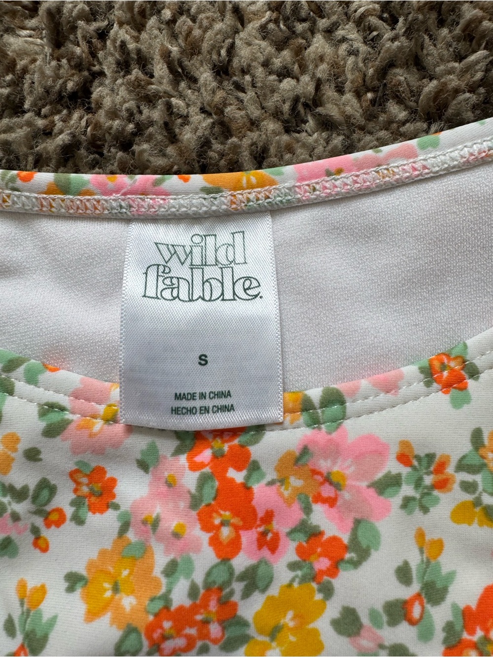 wild fable White Floral Bikini Bottom with Orange and Pink Flowers - Picture 2 of 2